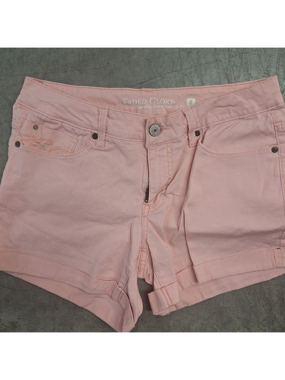 Faded Glory Pink Jean Shorts Size 8
